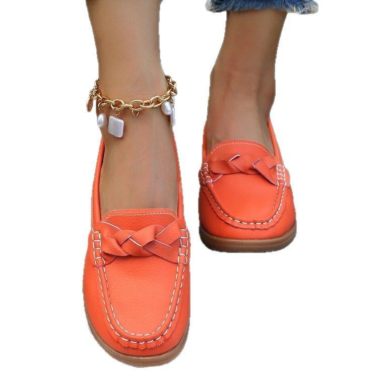 Ladies' Moccasins With Stylish Bow Appliqué and Non-slip Sole W&w