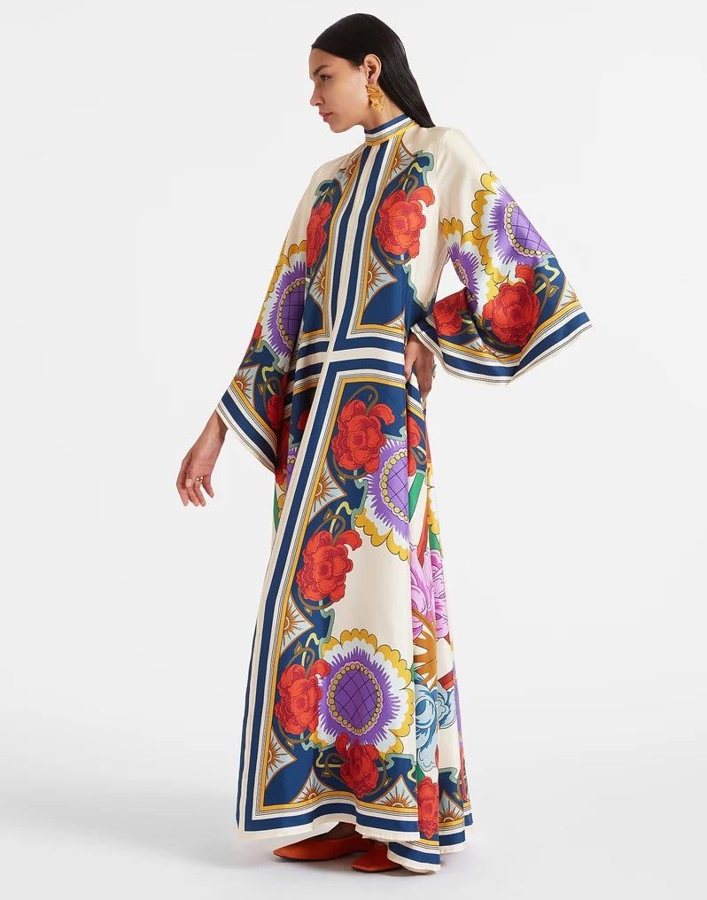 Printed Three-quarter Sleeve Dress