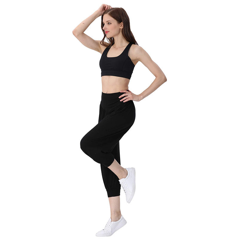 Women's Comfortable Harem Pants with High Waist and Elastic Cuffs