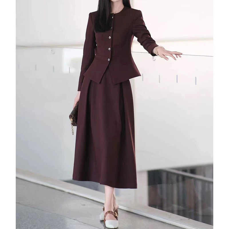 Women Tailored Peplum Suit Set