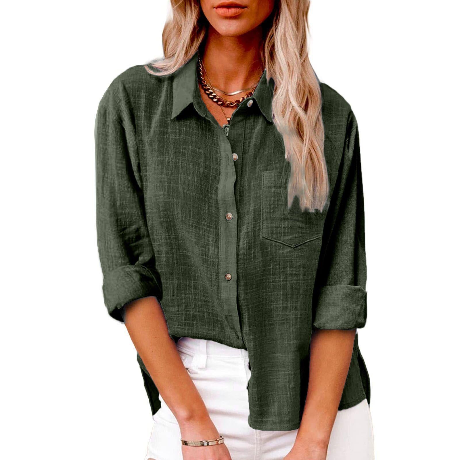 Women casual linen blouse