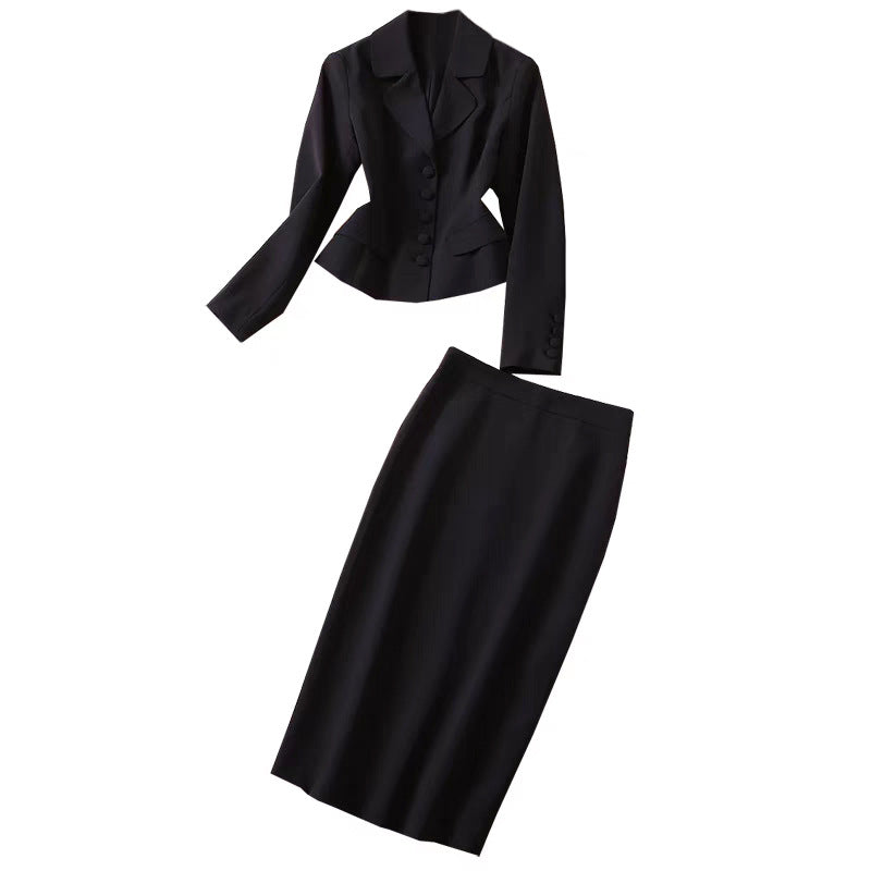 Women Tailored Peplum Suit Set