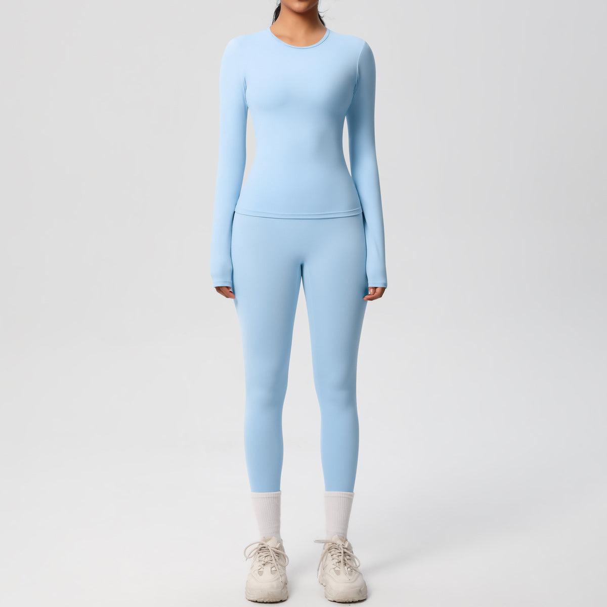 Women Shaping Long Sleeve Top and High Waisted Leggings Set