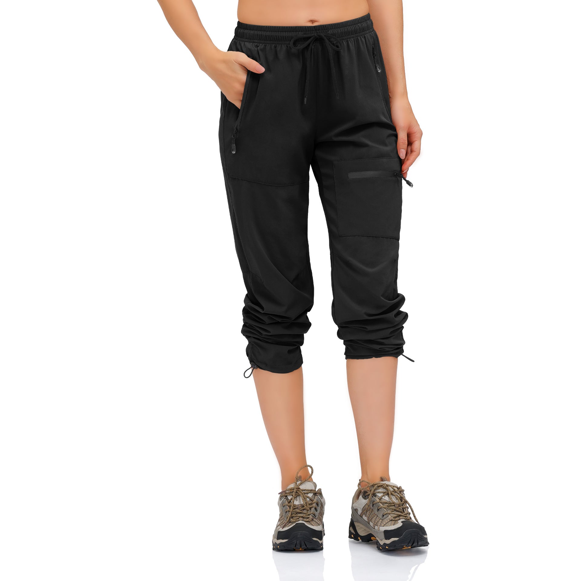 Women's multifunctional sports pants with practical pockets and elastic waistband