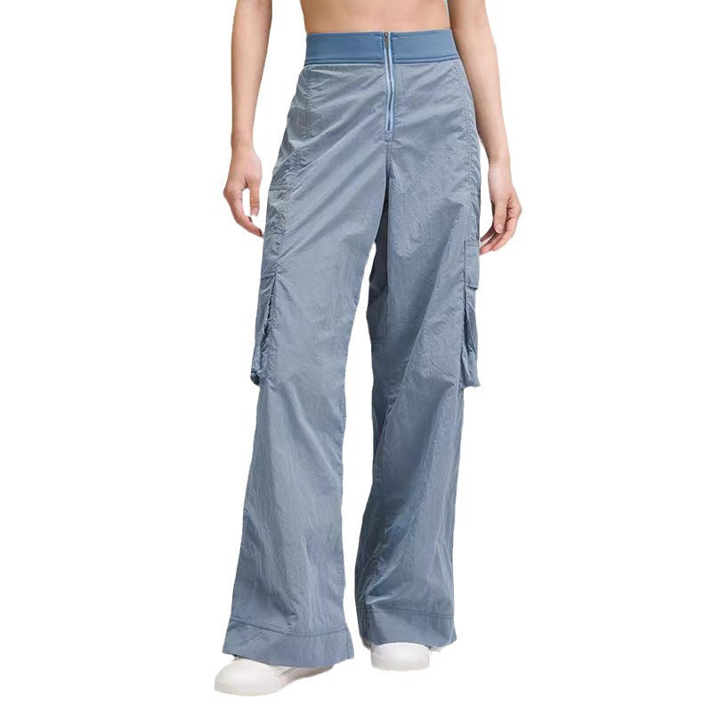 Women's cargo pants with wide legs and practical pockets