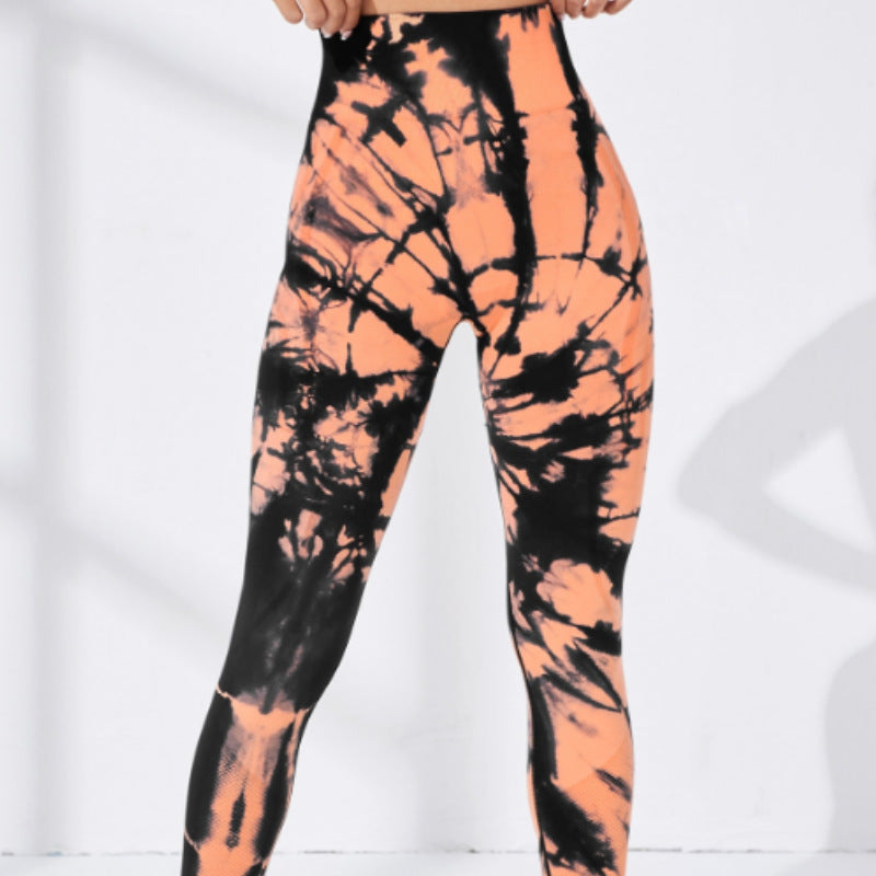 Women's High-waisted Tie-dye Leggings with figure-flattering support