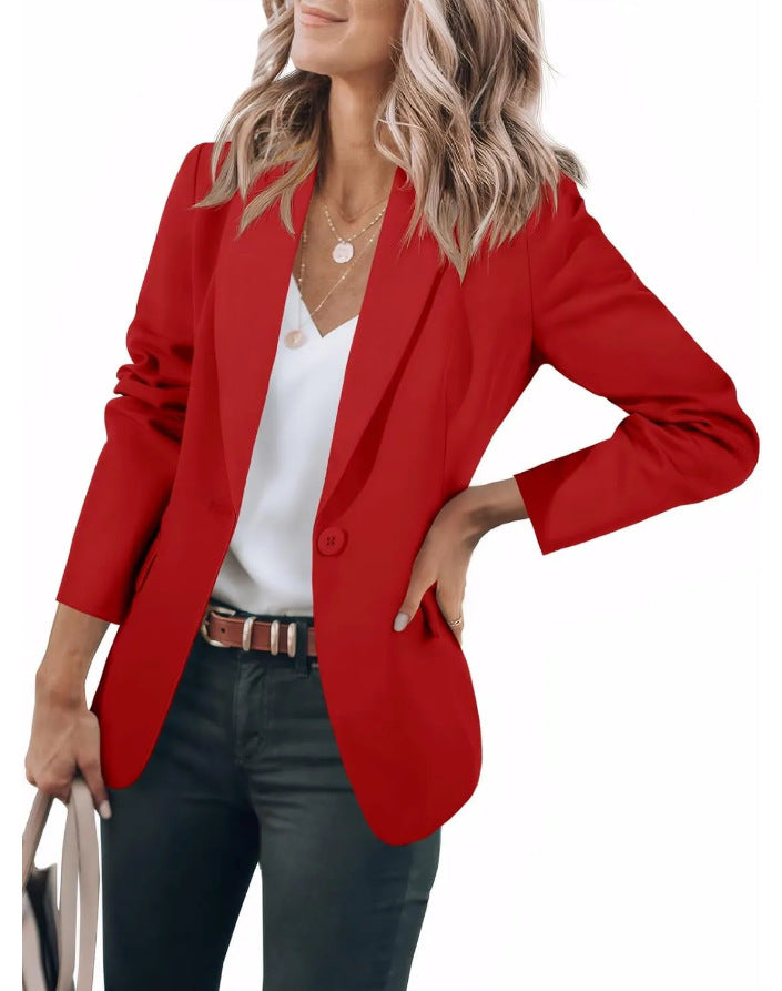 Women’s Casual Blazer with Elegant Cut and Practical Pockets