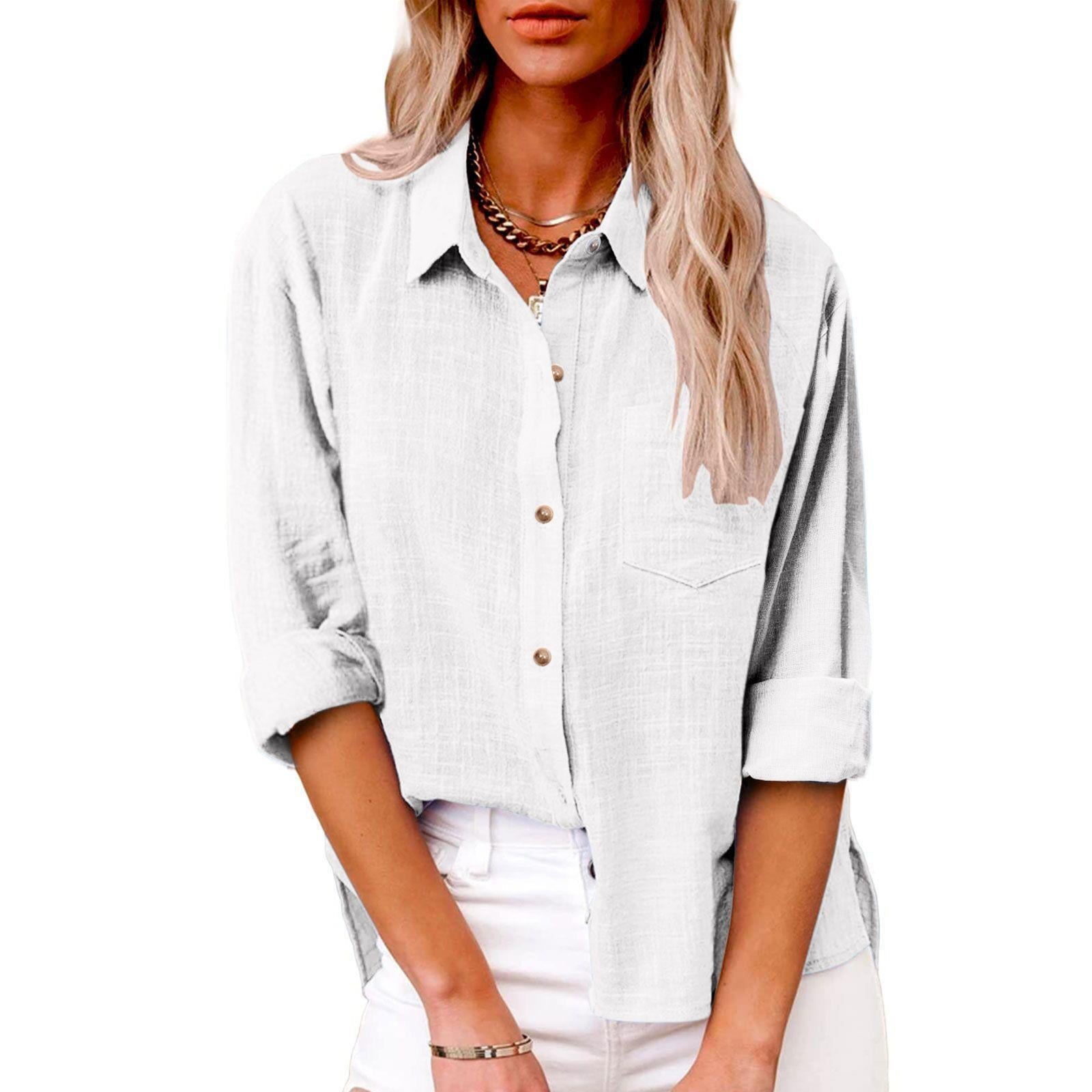 Women casual linen blouse