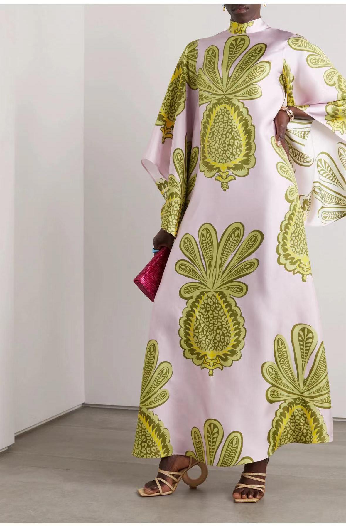 Printed Three-quarter Sleeve Dress