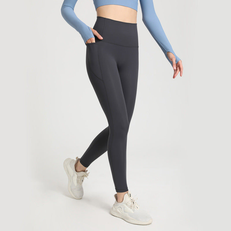 Women's High-Waisted Sports Leggings with Practical Pockets