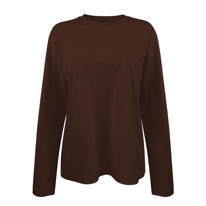 Women's Long Sleeve Shirt with Practical Chest Pocket