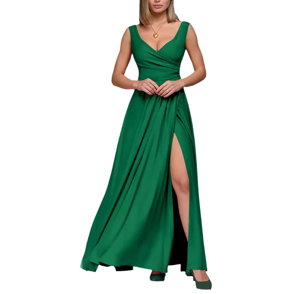 Women's elegant maxi dress with side slit