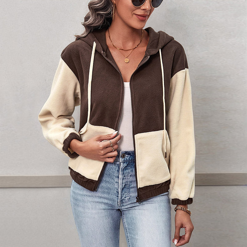 Women's fleece jacket with hood