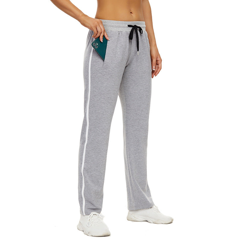 Women's casual pants with adjustable waistband and side pockets