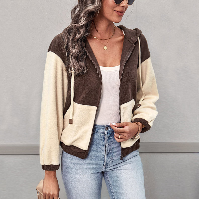 Women's fleece jacket with hood