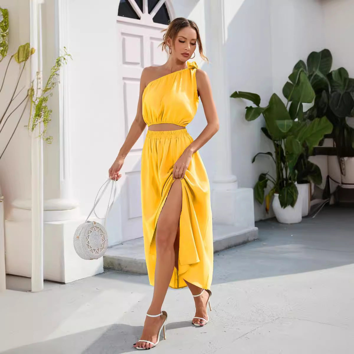 Stylish Split-hem Maxi Two-piece Set