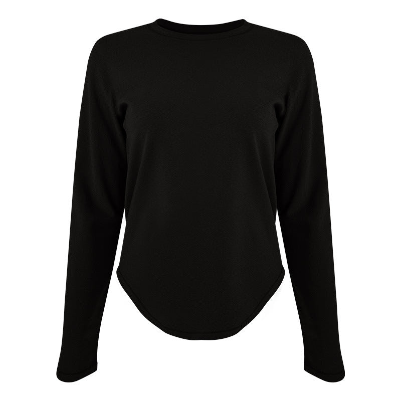 Women’s long-sleeve shirt with round cutout and soft fabric