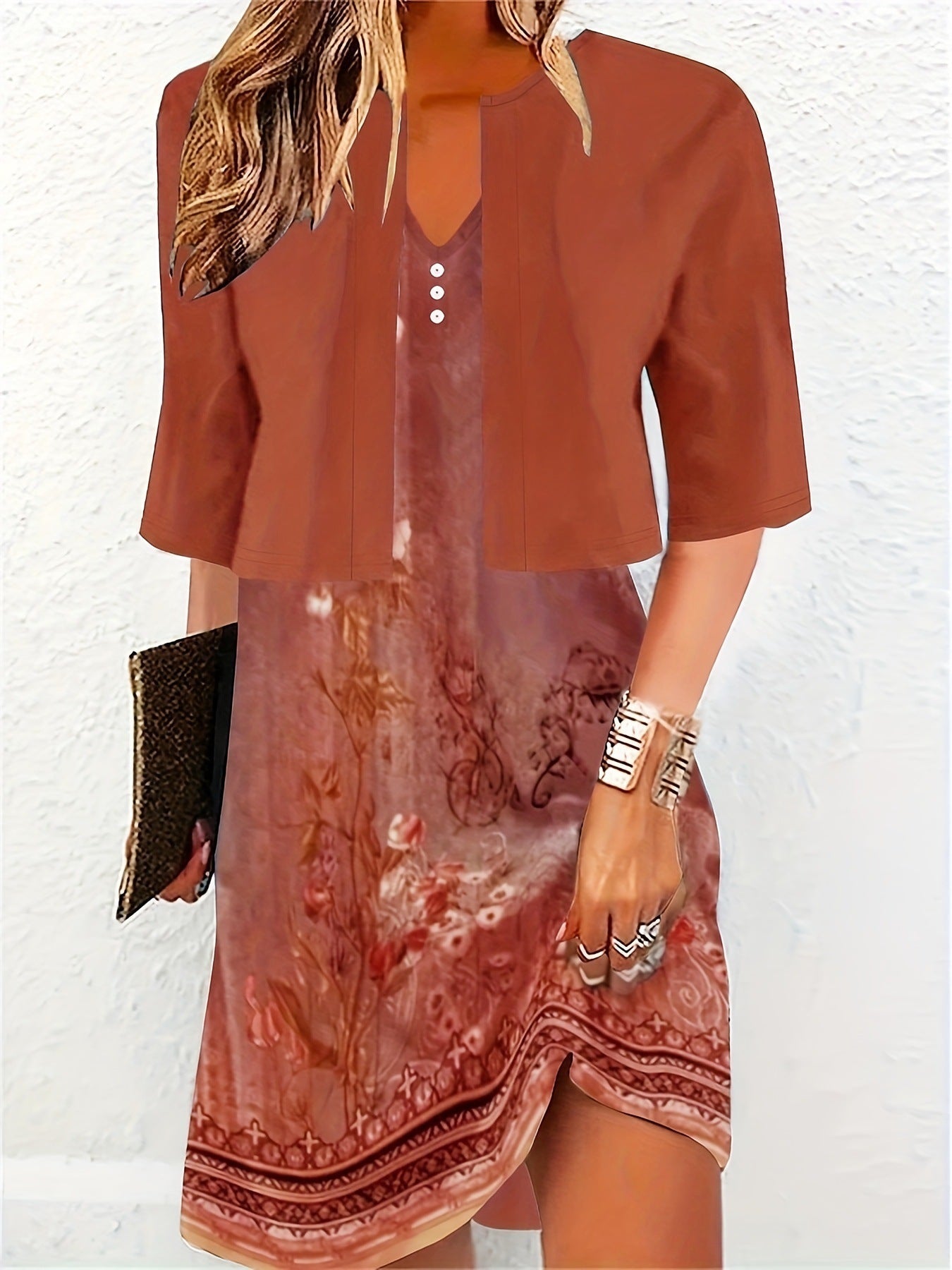 Elegant Long Skirt Two-piece Dress