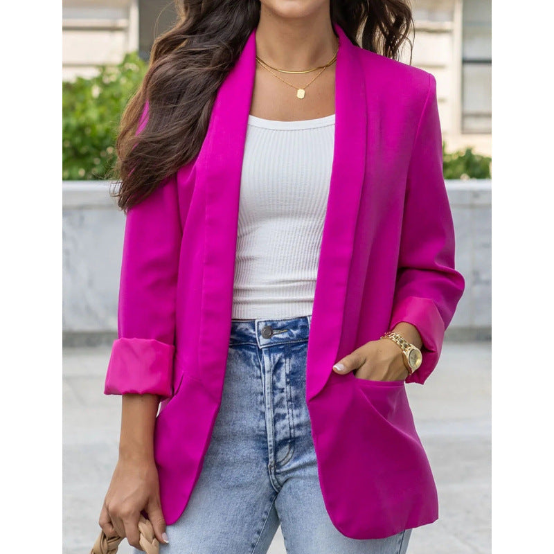 Women Tailored Open Blazer