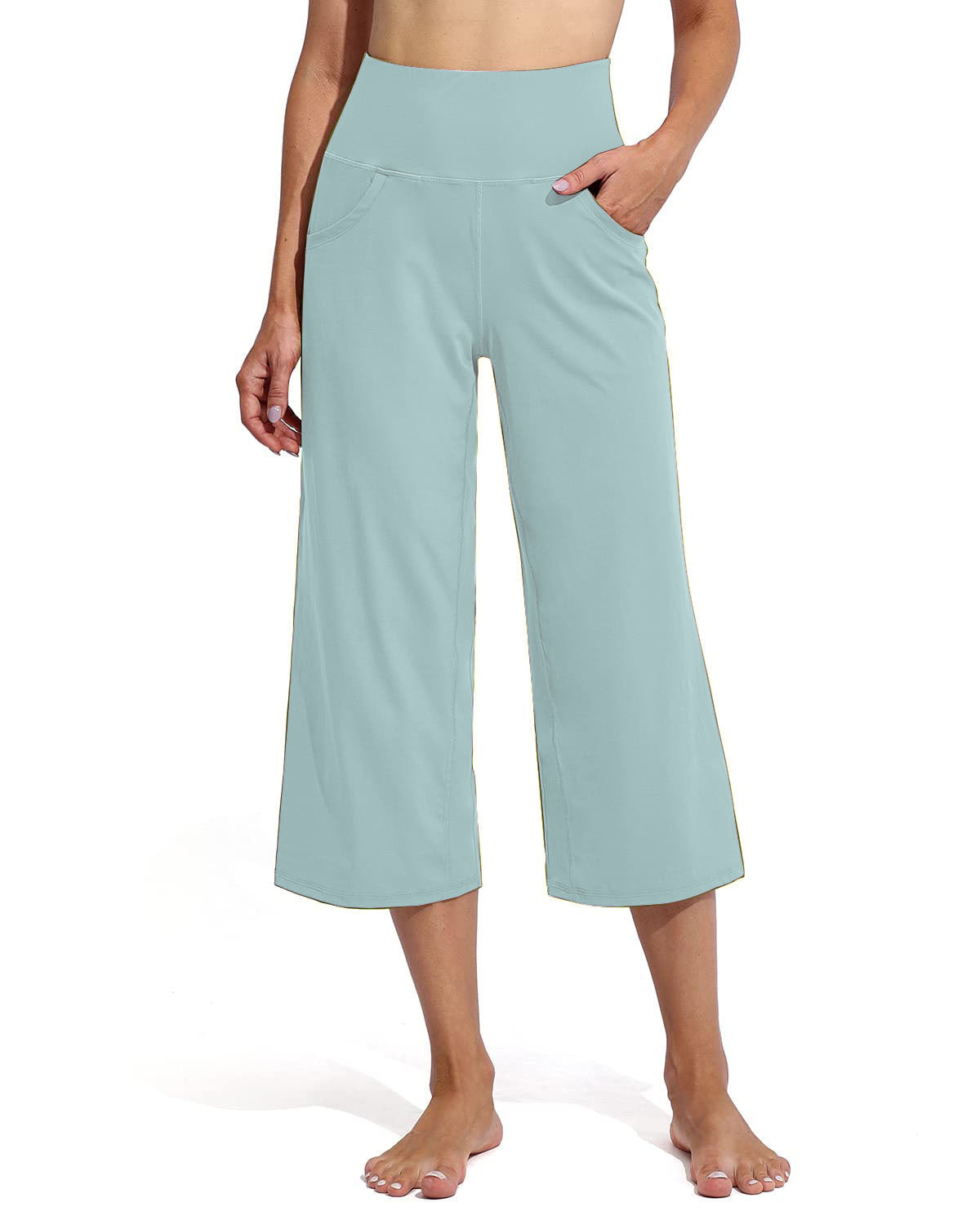 Ladies Comfortable Sporty Culottes with High Waist and Practical Pockets