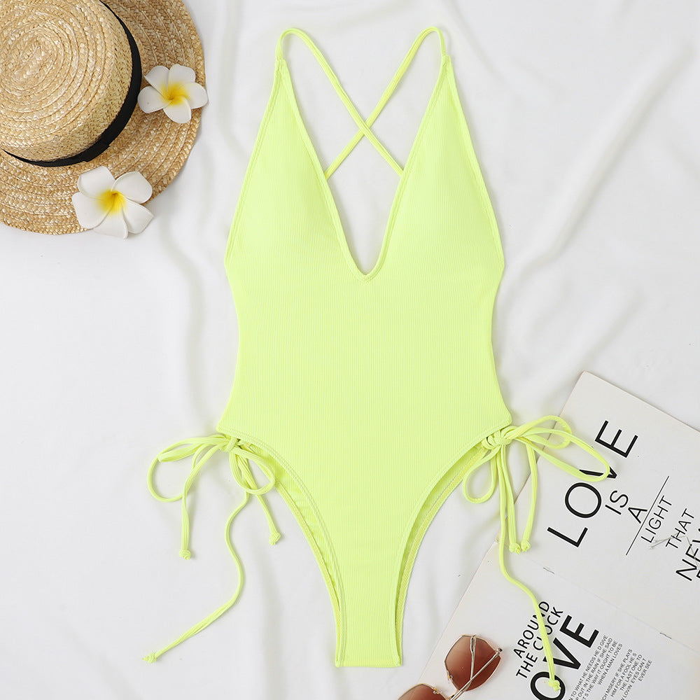 Femme Adjustable Cross-Back One-Piece Swimsuit