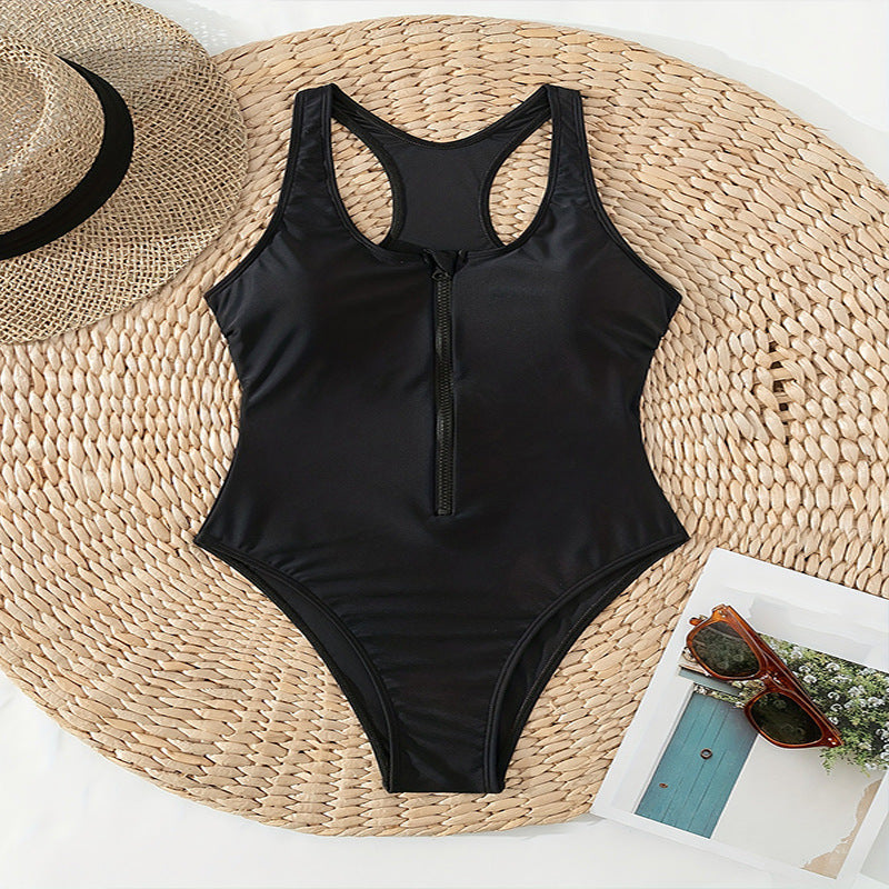 Women’s Zipper Backless Swimsuit