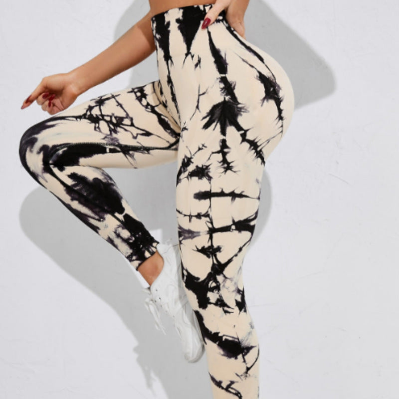 Women's High-waisted Tie-dye Leggings with figure-flattering support