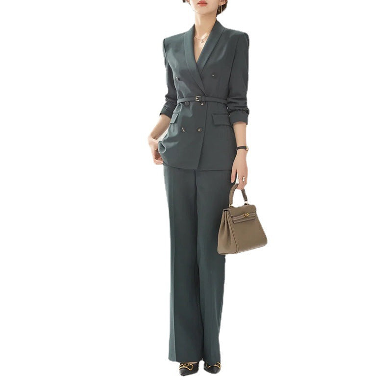 Women’s Belt Double-Breasted Suit Set