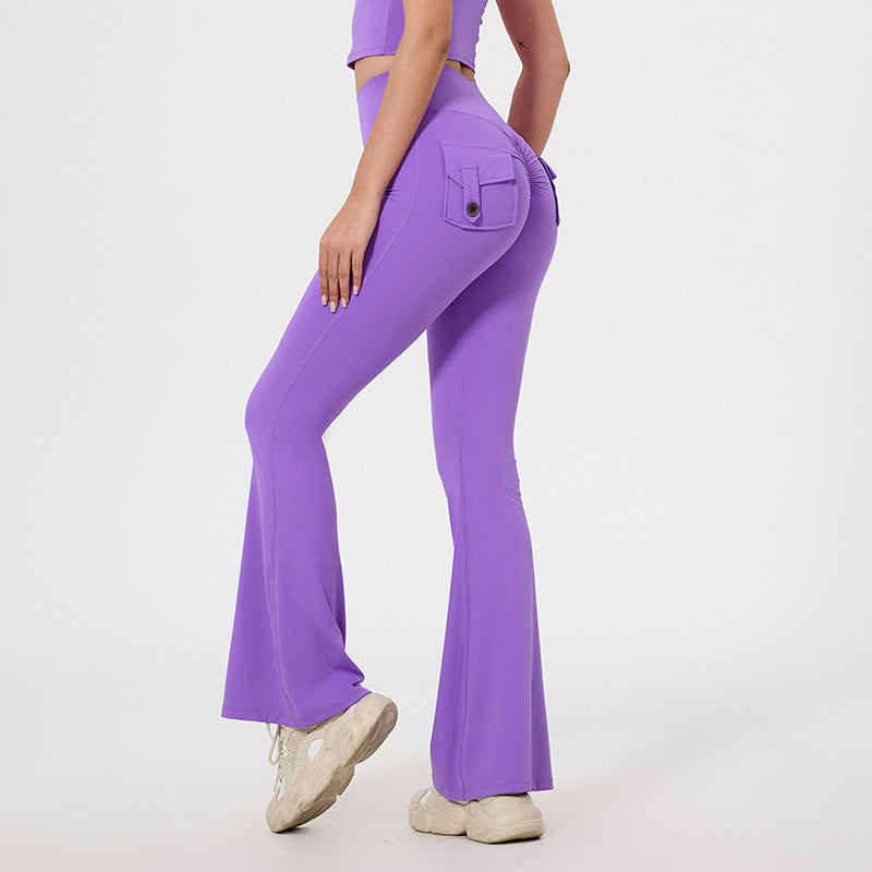 Women's Bootcut Leggings with Pockets and High Waist