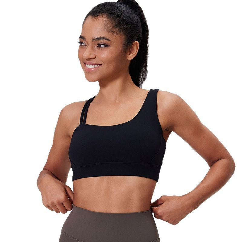 Women's sports bra with elegant cross-back design