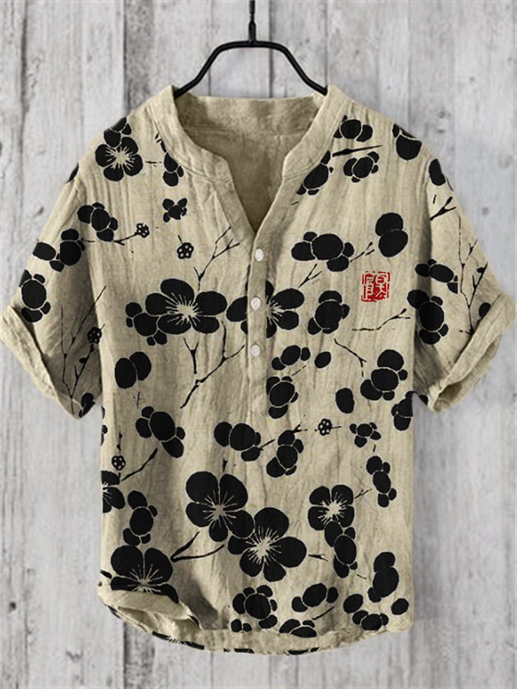 Japanese Shirt Made of Linen Blend