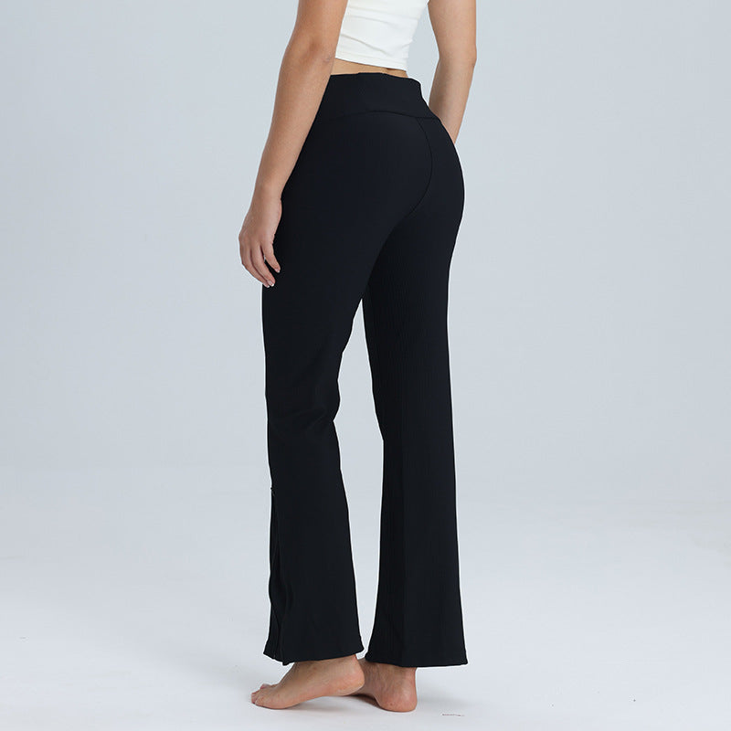 Women's Flared Ribbed Trousers