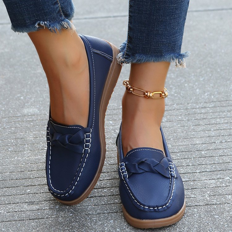 Ladies' Moccasins With Stylish Bow Appliqué and Non-slip Sole W&w