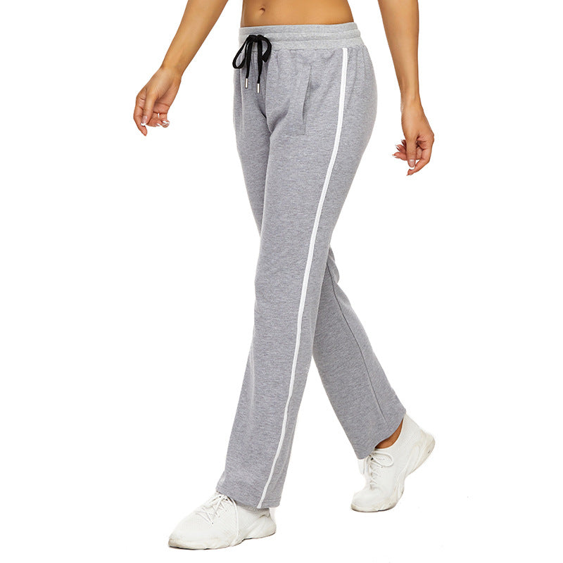 Women's casual pants with adjustable waistband and side pockets
