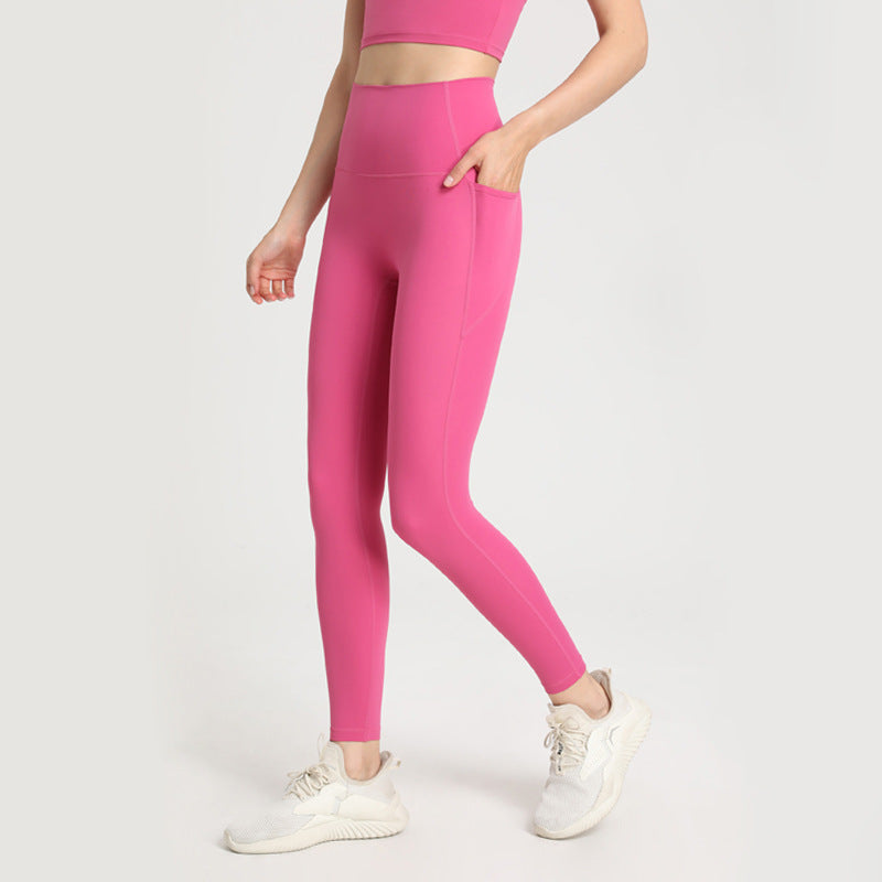 Women's High-Waisted Sports Leggings with Practical Pockets