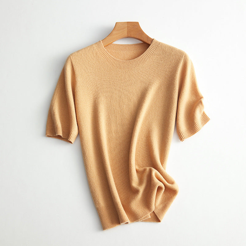 Women's Short Sleeve Cashmere Blend Sweater
