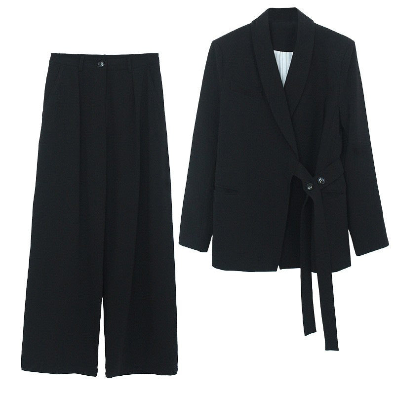 Women's tailored wide-leg suit set