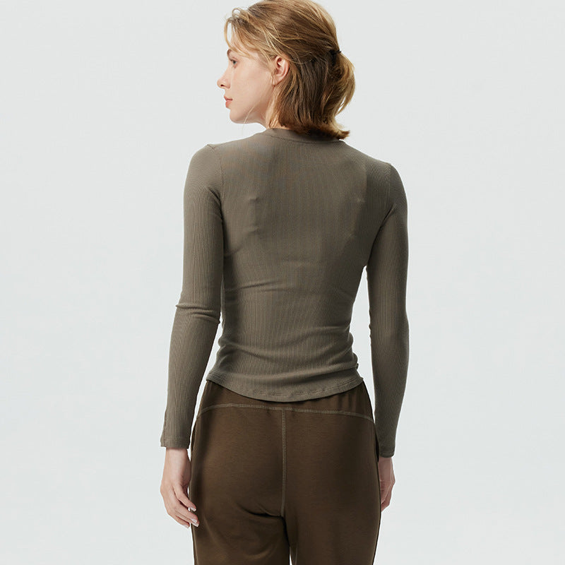 Women's Long Sleeve Shirt with Button Placket