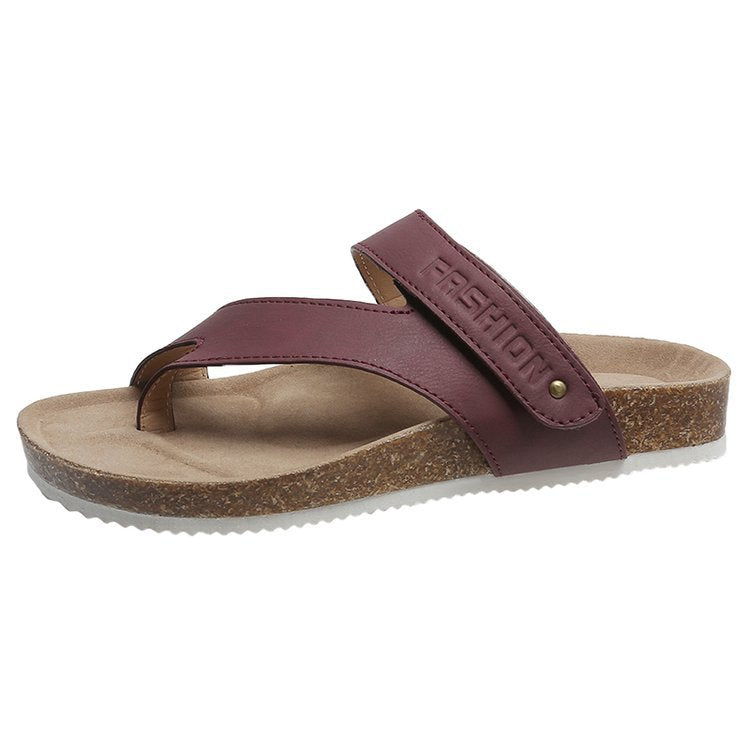 Ladies Flip-flops With Comfortable Footbed and Modern Cork Design W&w