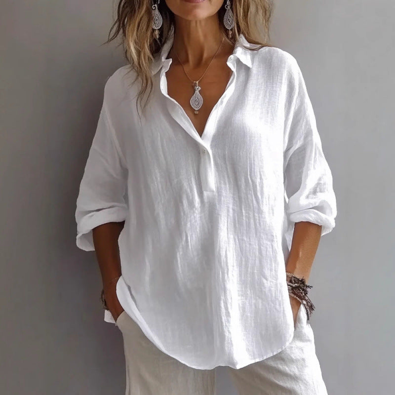Women casual linen blouse