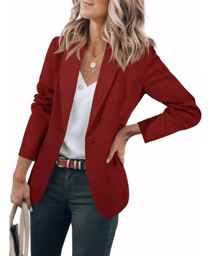 Women’s Casual Blazer with Elegant Cut and Practical Pockets