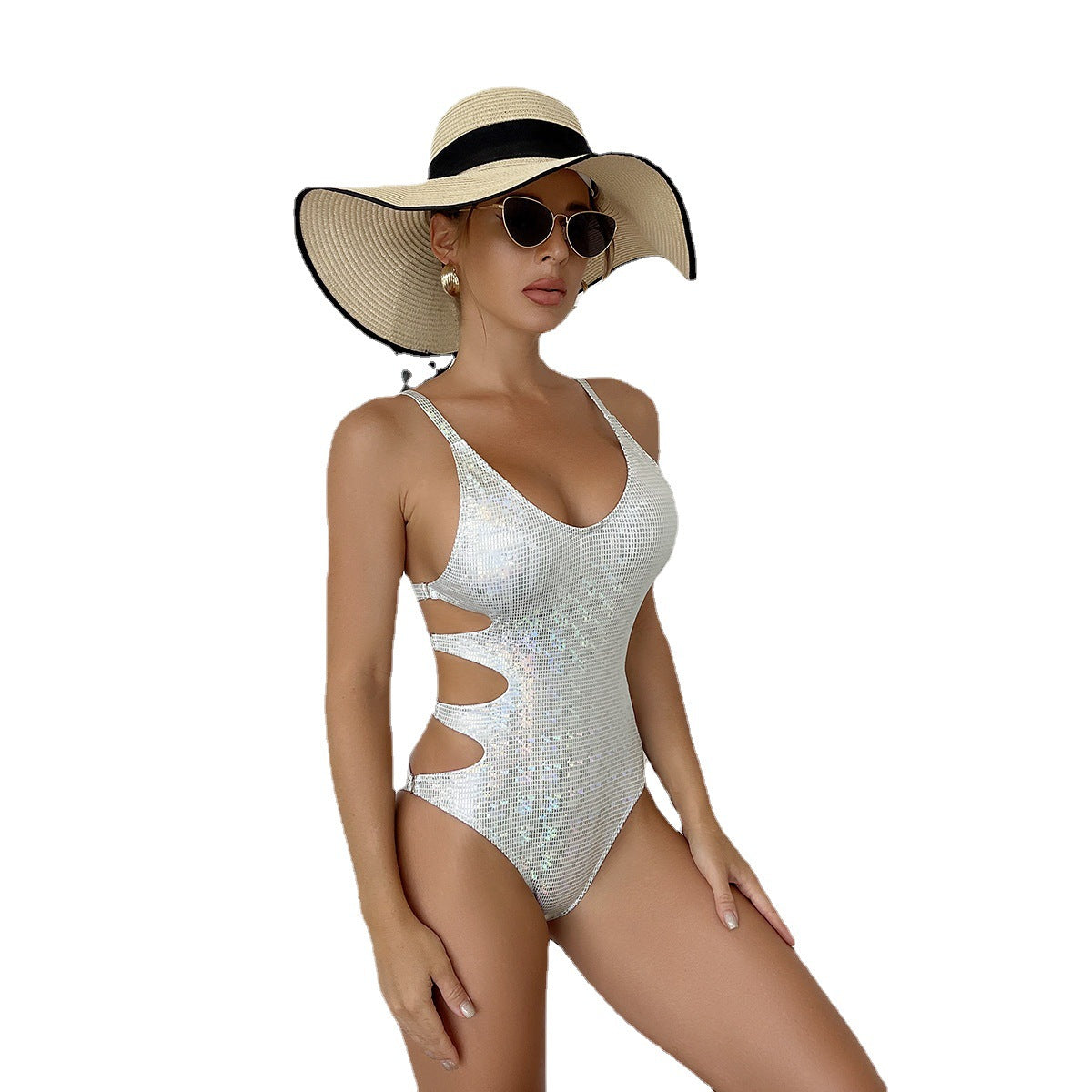 Femme Stylish Cut-Out One-Piece Swimsuit