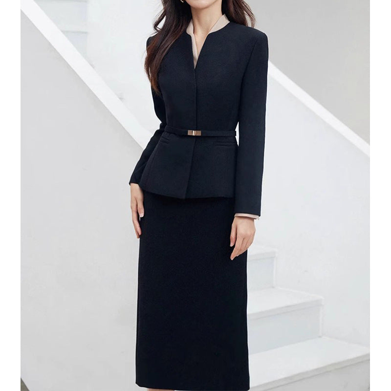 Women Structured Peplum Suit Set