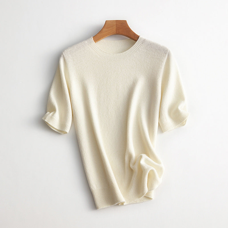 Women's Short Sleeve Cashmere Blend Sweater