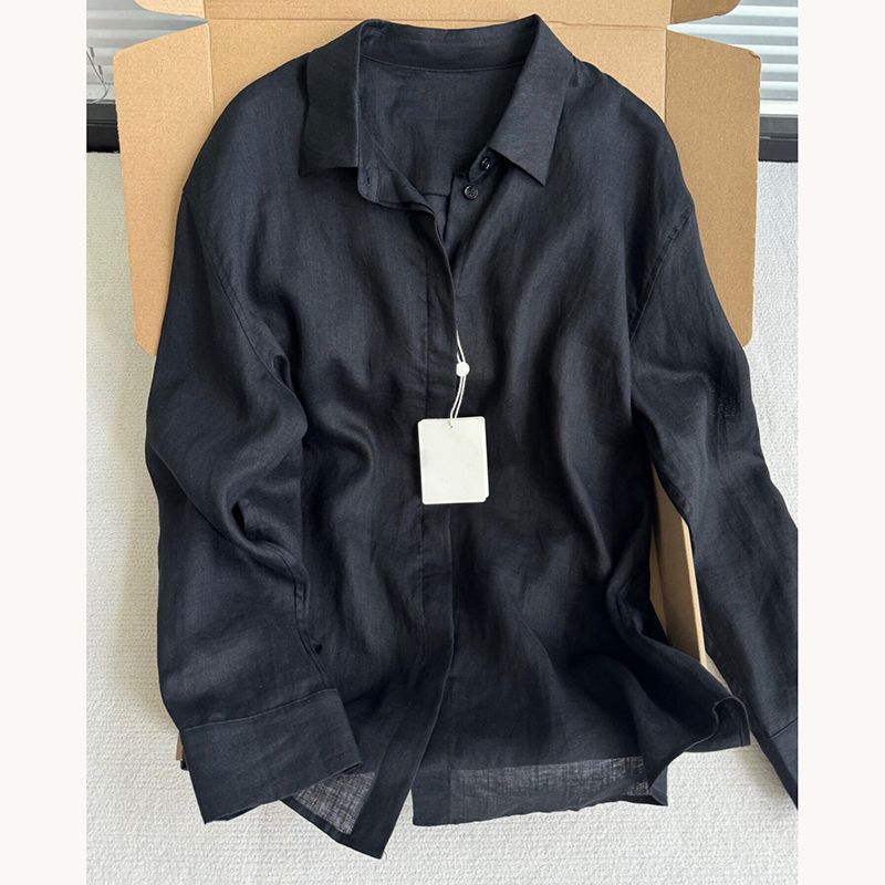 Women's Light Blouse Made of Breathable Linen with Casual Cut