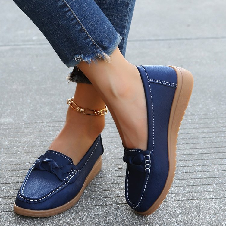 Ladies' Moccasins With Stylish Bow Appliqué and Non-slip Sole W&w