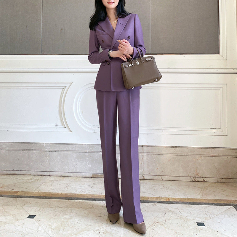 Women's Double-Breasted Tailored Suit Set