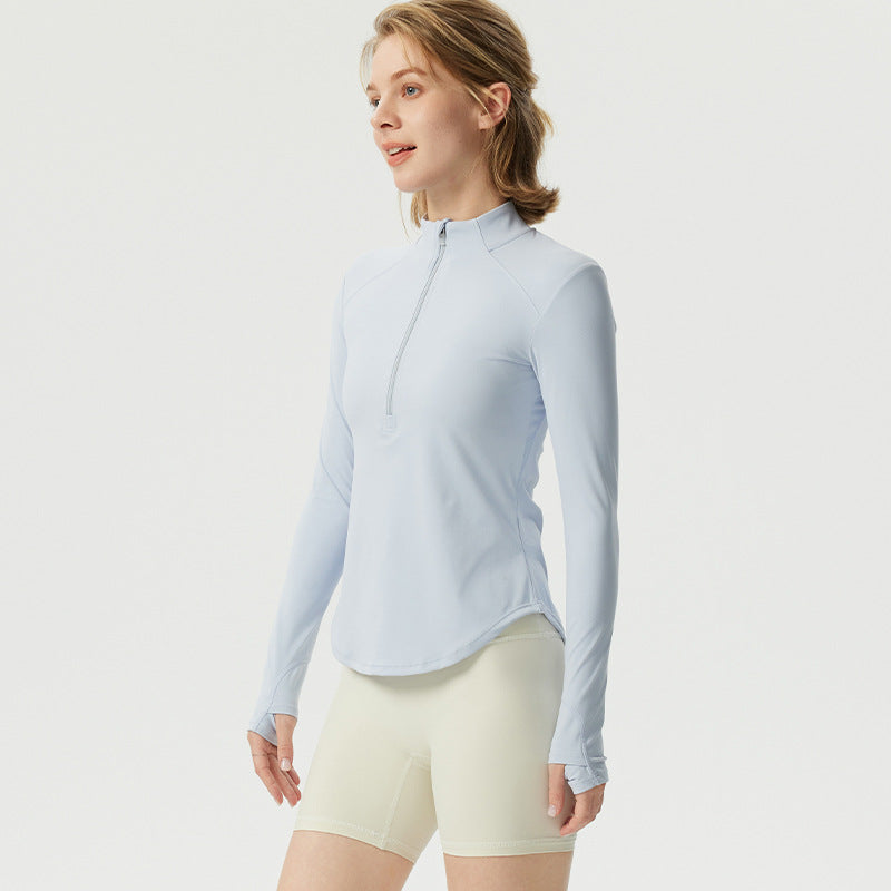 Women's functional shirt with stand-up collar