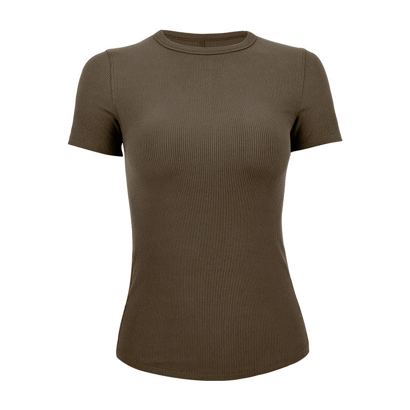 Women's Short Sleeve T-Shirt with Textured Design
