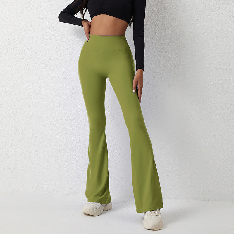 Women's Flared Leggings with High Waist and Breathable Structure